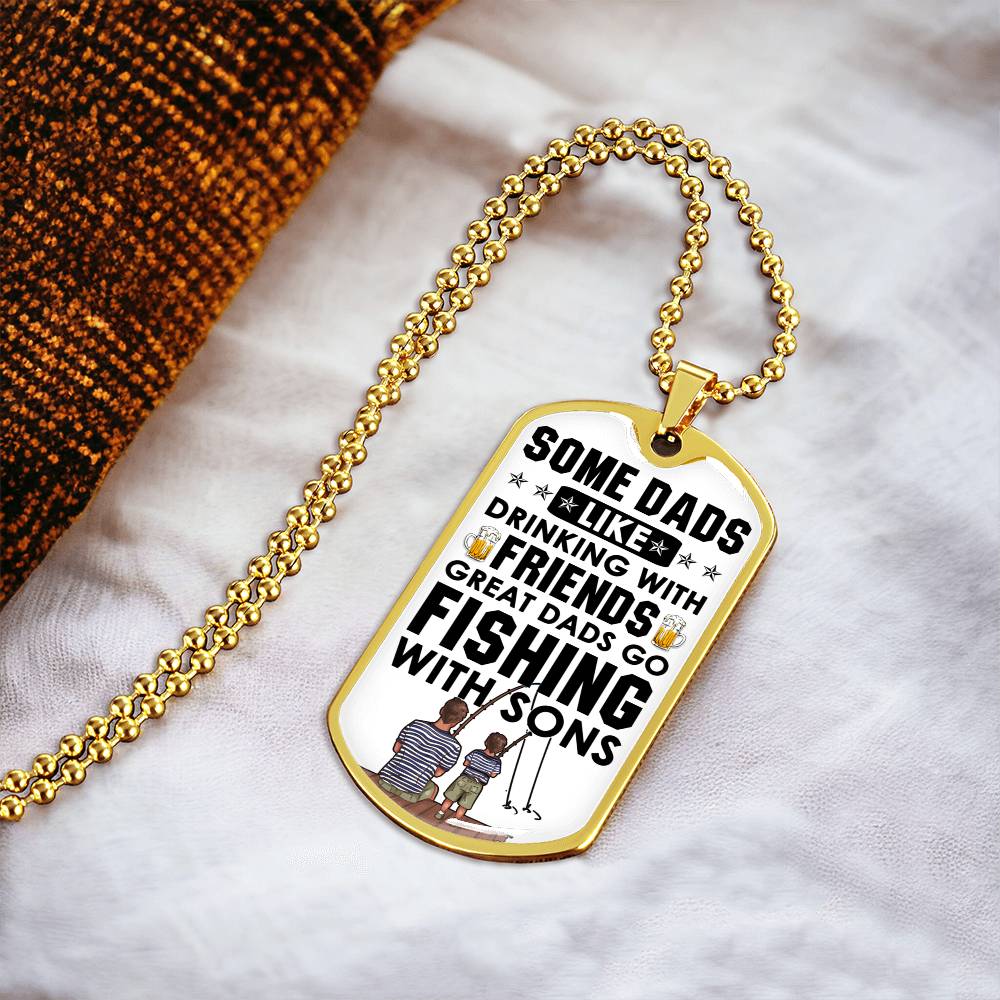 Fisher Dad - Necklace - Father's Day Gift - Army Tag Necklace, Dog Tag Necklace