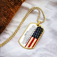 To My Son On Your Wedding Day - Army Tag Necklace, Dog Tag Necklace