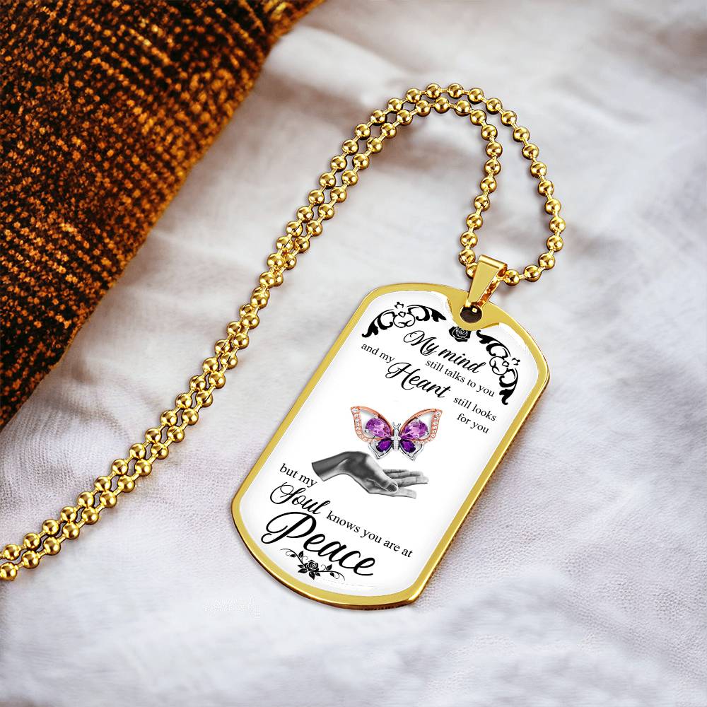 Custom Stainless Steel Necklace With Butterfly - Women Personalized Necklace - Best Gift For Girlfriend - Army Tag Necklace, Dog Tag Necklace