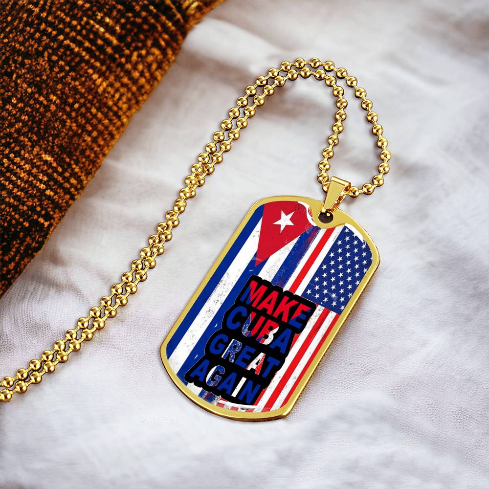 Make Cuba Great Again - Army Tag Necklace, Dog Tag Necklace