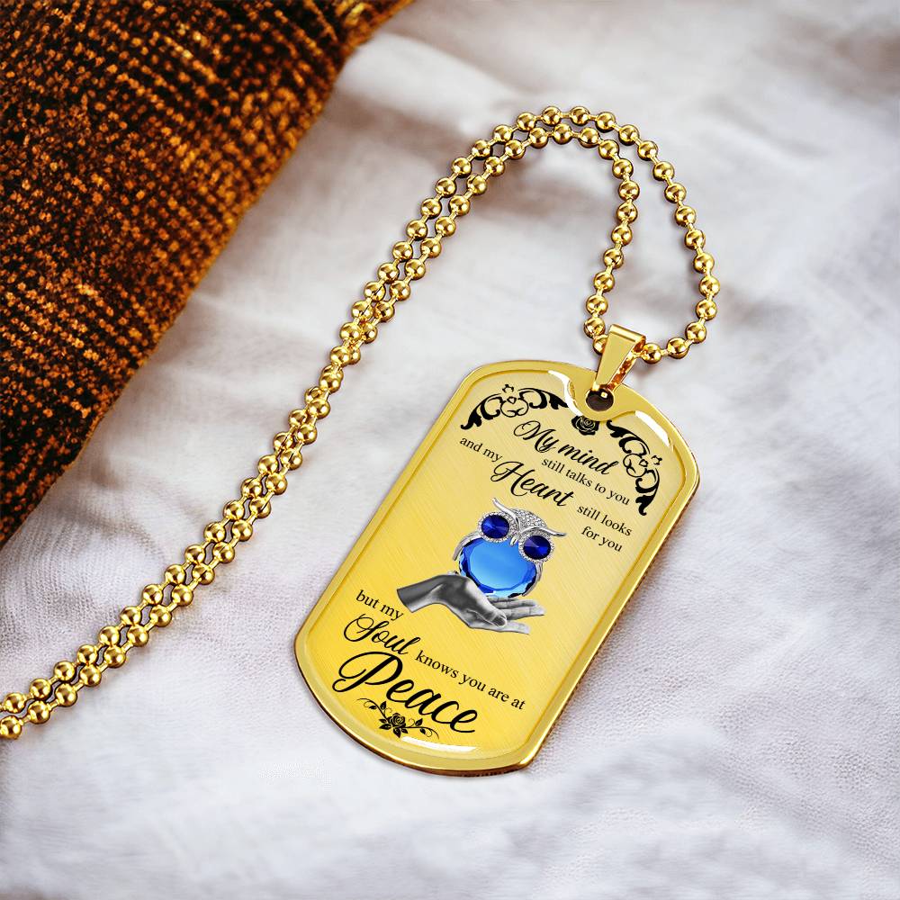 Owl On Lady Hand Luxury Dog Tag - Army Tag Necklace, Dog Tag Necklace