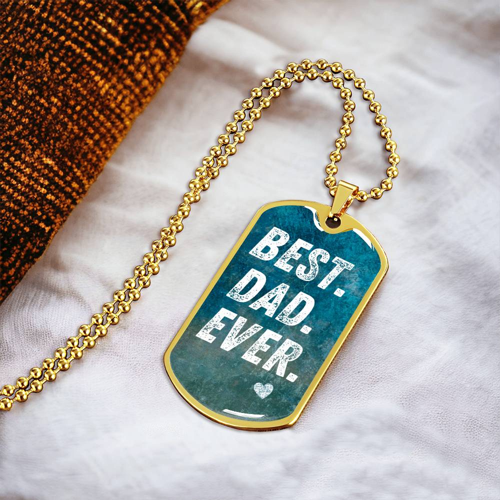 FATHERS DAY GIFT - Best Dad Ever - Dog Tag - Hand Stamped Personalized Dog Tag, Custom Dad - Army Tag Necklace, Dog Tag Necklace