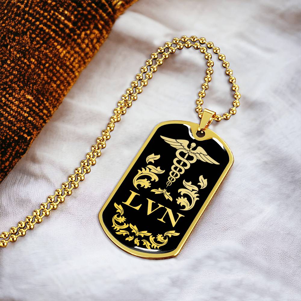 Lvn Dog Tag Necklace - Army Tag Necklace, Dog Tag Necklace