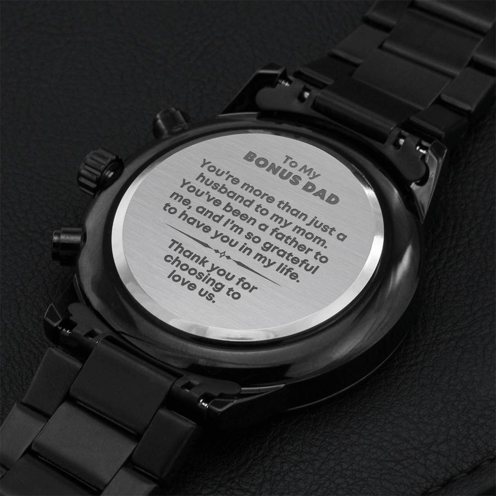 Bonus Dad Thank You For Choosing Us - Chronograph Watch Engraving Chronograph Watch