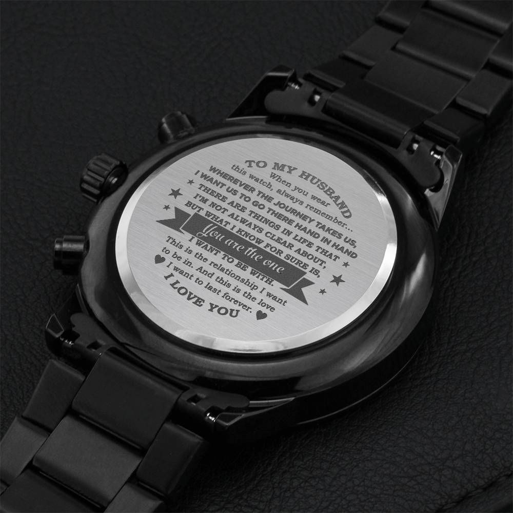 To My Husband - I Love You - Father's Day Gift - Luxury Watch 1 Engraving Chronograph Watch