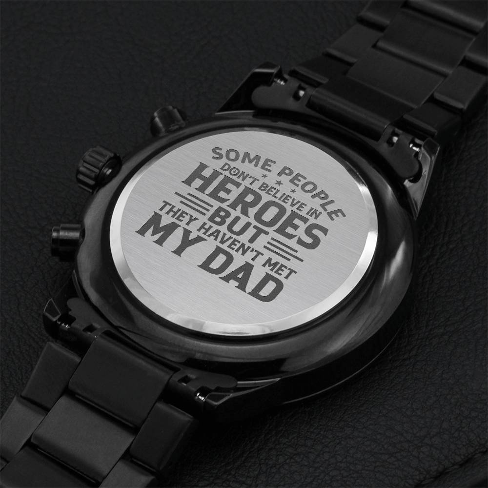Superhero Dad Engraving Chronograph Watch