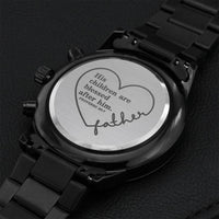 Gift For Dad Fathers Day Gift For Husband Dad Birthday Gift Black Chronograph Engraved Watch For Men Christmas Gift For Dad From Daughter Engraving Chronograph Watch