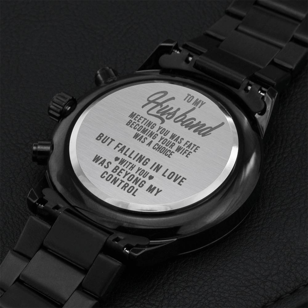 To My Husband Engraving Chronograph Watch