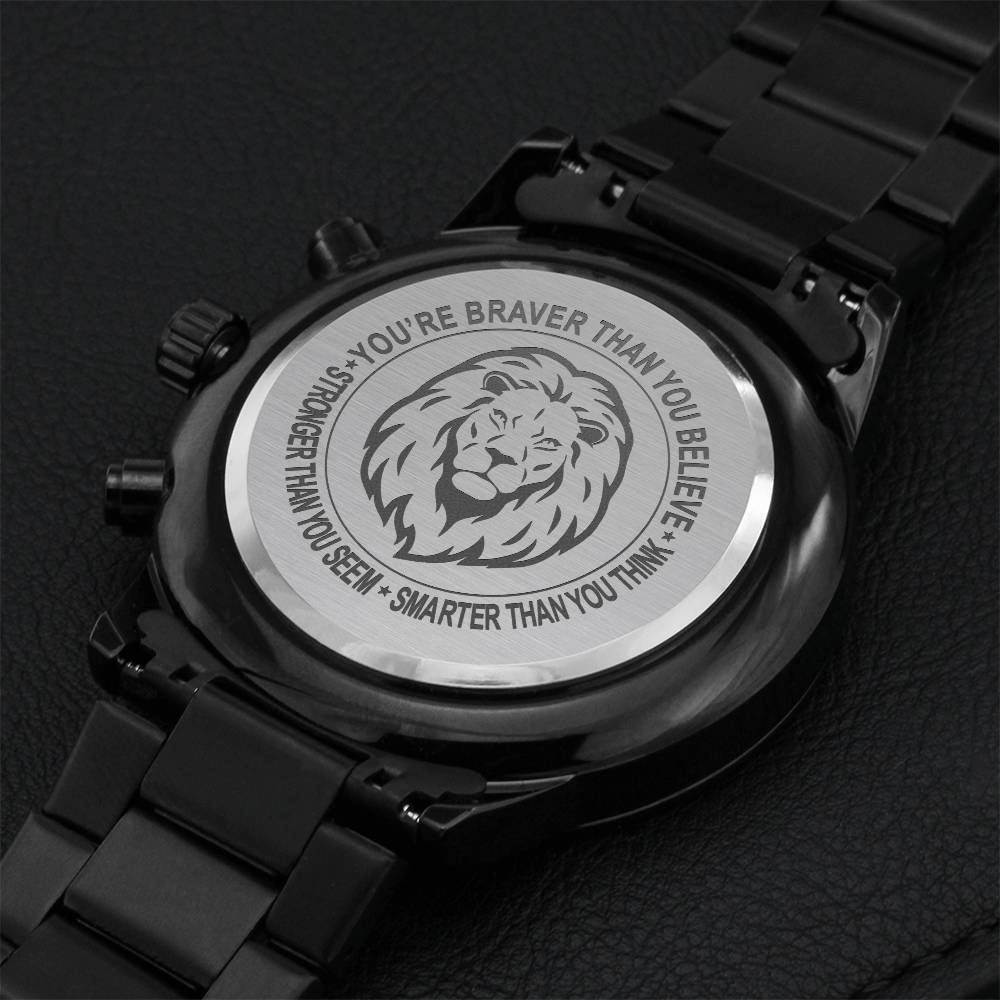 To My Son Engraving Chronograph Watch