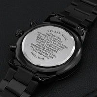 Gift For Son Stand Tall From Dad Engraved Customized Black Chronograph Watch Engraving Chronograph Watch