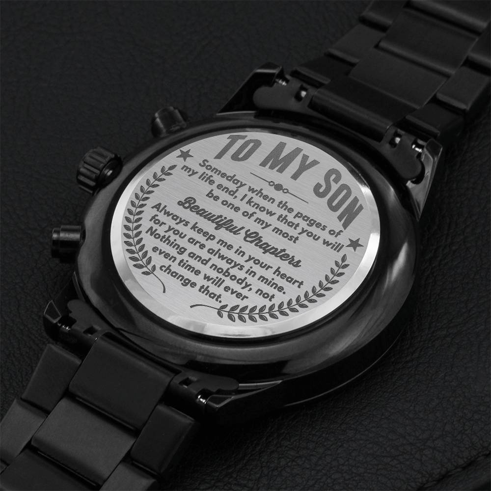 To My Son Most Beautiful Chapters - Chronograph Watch - Pl24 Engraving Chronograph Watch