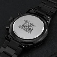 Father & Son Black Chronograph Watch Engraving Chronograph Watch