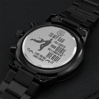 My Hero - Engraved Design Black Chronograph Watch Engraving Chronograph Watch