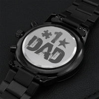 Customize Best Dad Ever - American # 1 Dad Watch Engraving Chronograph Watch