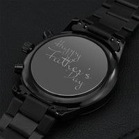 Eminent Customized Black Chronograph Watch Engraving Chronograph Watch