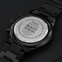 Gift For Dadperfect Gift For Father's Day- Black Chronograph Watch- With Engraved Heart-melting Message Engraving Chronograph Watch