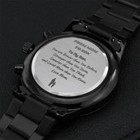 Engraved Design Black Chronograph Watch 2 Engraving Chronograph Watch