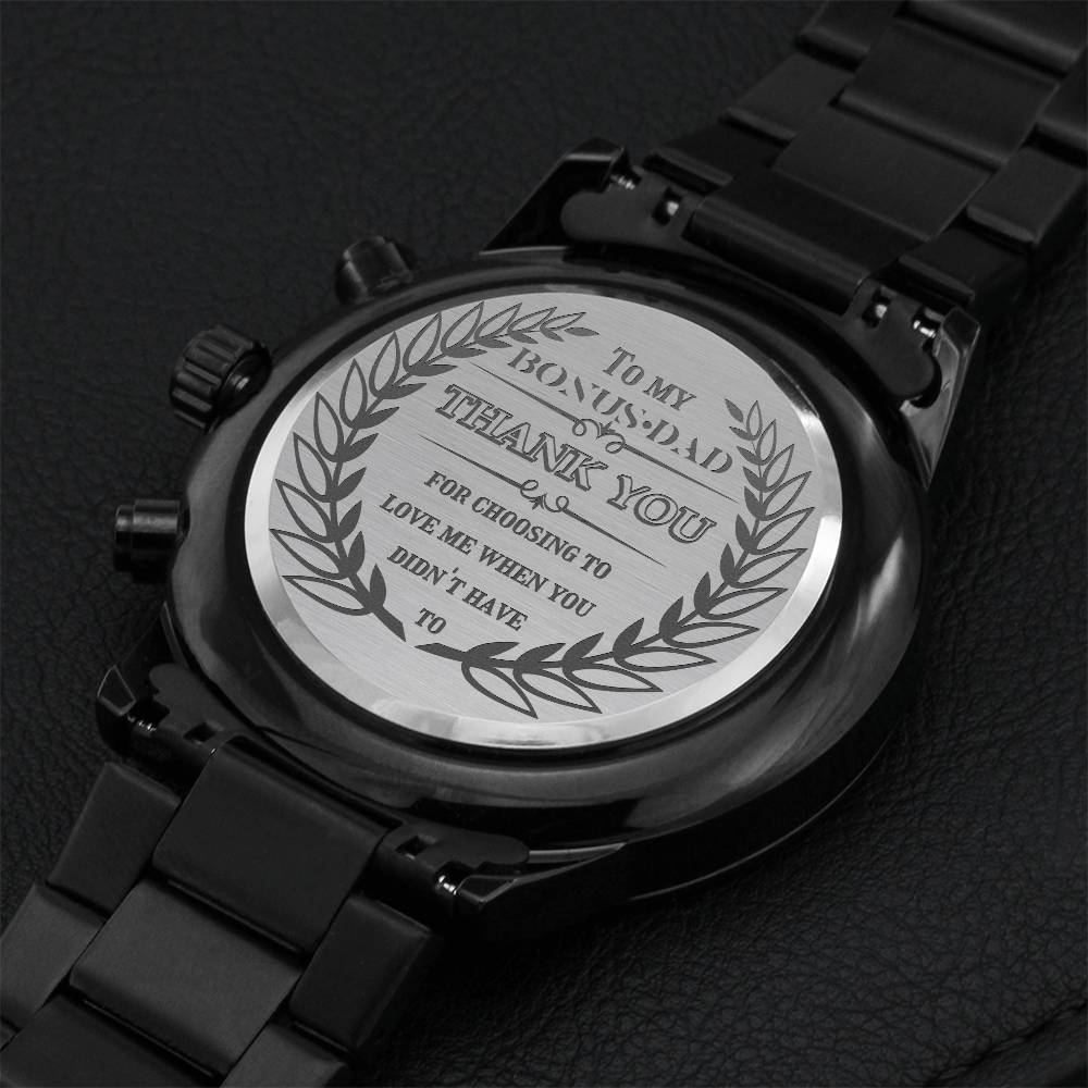 Thank You Bonus Dad Engraving Chronograph Watch