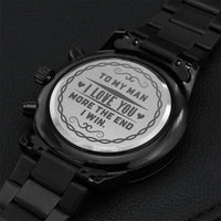 Customize Watch For Him Surprise Gift For Husband Best Gift For Husband Birthday Husband Who Has Everything Sentimental Husband Gift 1 Engraving Chronograph Watch