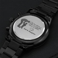 Gift For Dad Father And Daughter Custom Portrait Gift Idea For Dad Gift For Father Customize Art For Dad Father's Day Gift 2021 Engraving Chronograph Watch