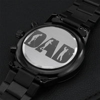 Golf Gifts For Men - Golf Watch - Golfer Black Chronograph Watch - Golfer Dad - Golfer Grandpa - Golfer Husband Anniversary Gift Engraving Chronograph Watch