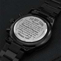 Keep Me In Your Heart - Engraved Design Black Chronograph Watch Engraving Chronograph Watch