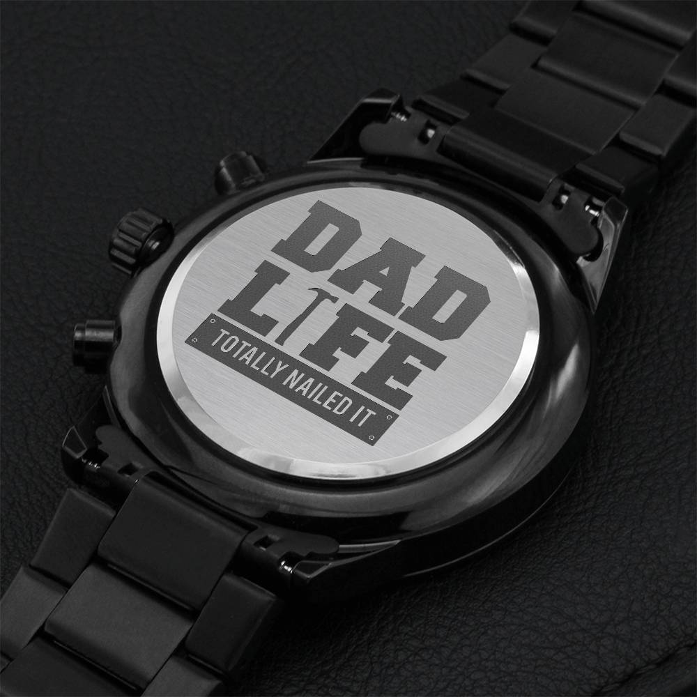 Dad Life Engraving Chronograph Watch
