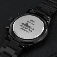 Engraved Design Black Chronograph Watch For Awesome Dad Engraving Chronograph Watch