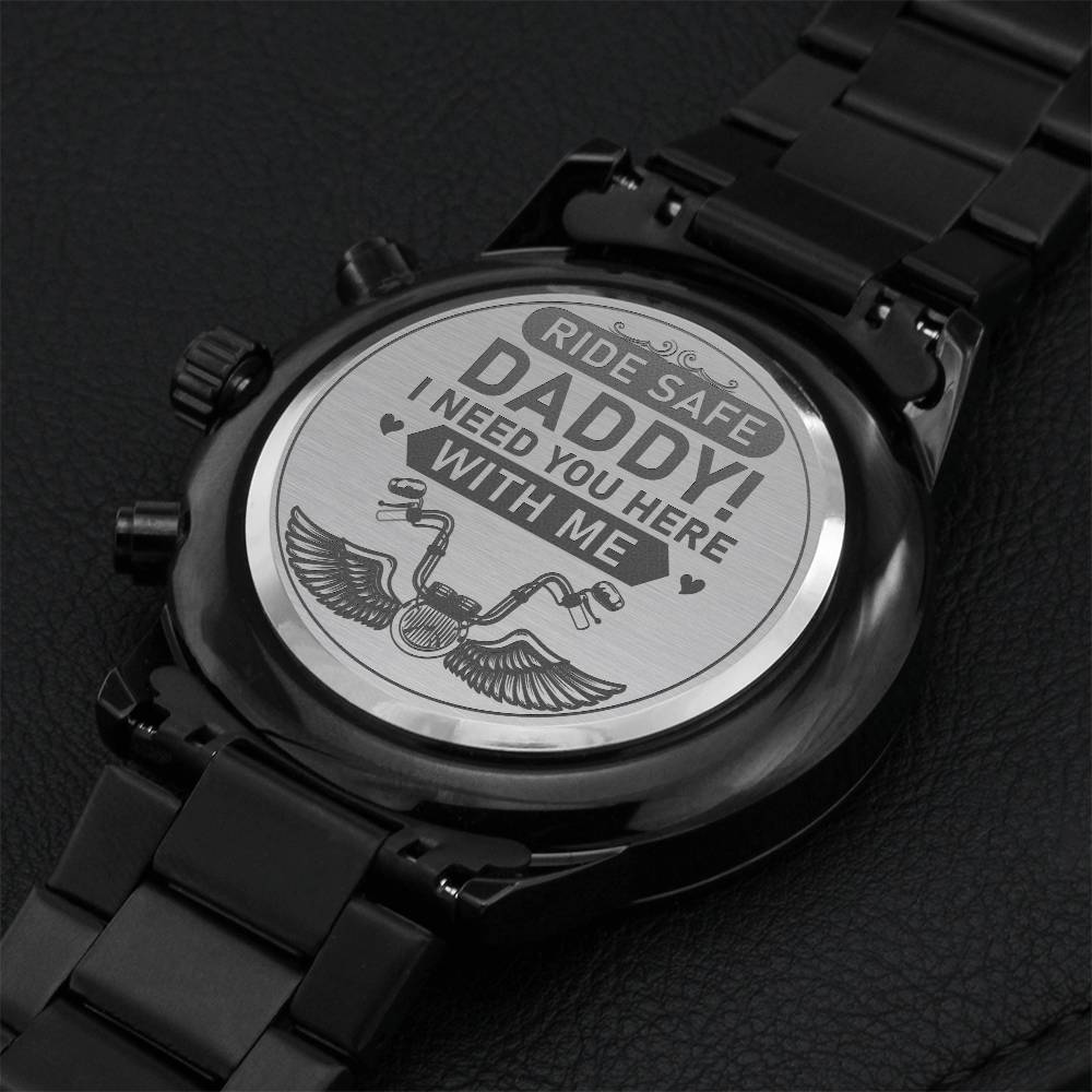 Ride Safe Daddy Engraving Chronograph Watch
