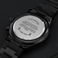 My Husband Is My Rock - Black Chronograph Watch Engraving Chronograph Watch