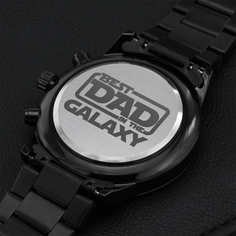Best Dad In The Galaxy 2 Engraving Chronograph Watch