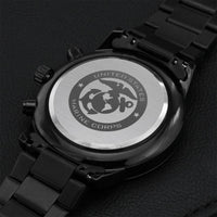 Usmc Engraved Black Chronograph Watch Engraving Chronograph Watch