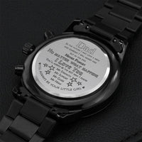 Gift Watch For Dad From Daughter - Father Of Bride - Watch For Men Father's Day Gift Customize Message Chronograph Watch Engraving Chronograph Watch