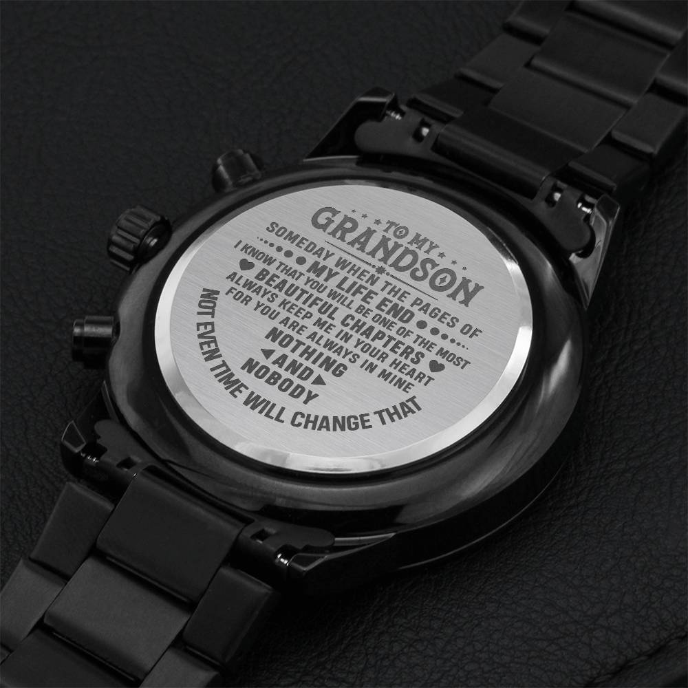 Perfect Gift For Your Grandson❤️ Engraving Chronograph Watch