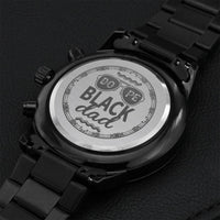 Dope Black Dad 1 Engraving Chronograph Watch