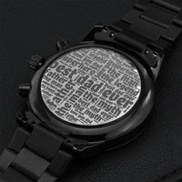 Best Dad Ever Custom Cool Classy Luxury Black Watch For Dad I Love You Dad The Man The Myth The Legend Superhero Father's Day Gift Watch Engraving Chronograph Watch