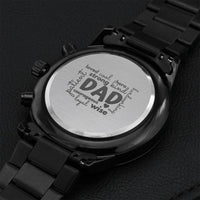 Blessed With Many Words Design Black Chronograph Watch 1 Engraving Chronograph Watch
