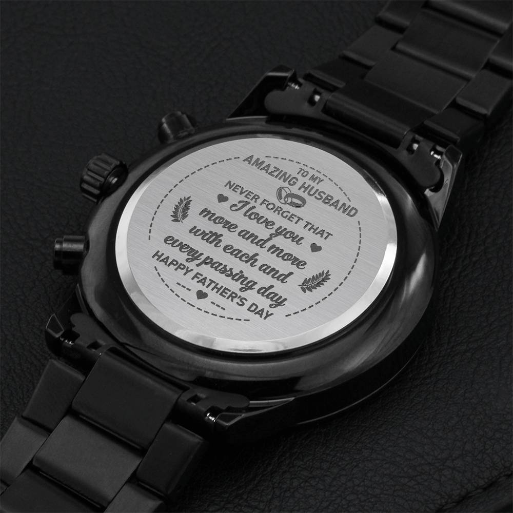 To My Husband - I Love You - Father's Day Gift - Luxury Watch 4 Engraving Chronograph Watch
