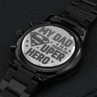 Engraved Design Black Chronograph Watch 1 Engraving Chronograph Watch