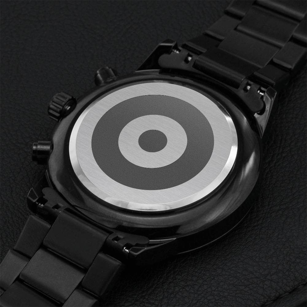 Black Chronograph Watch Engraving Chronograph Watch