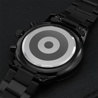 Black Chronograph Watch Engraving Chronograph Watch