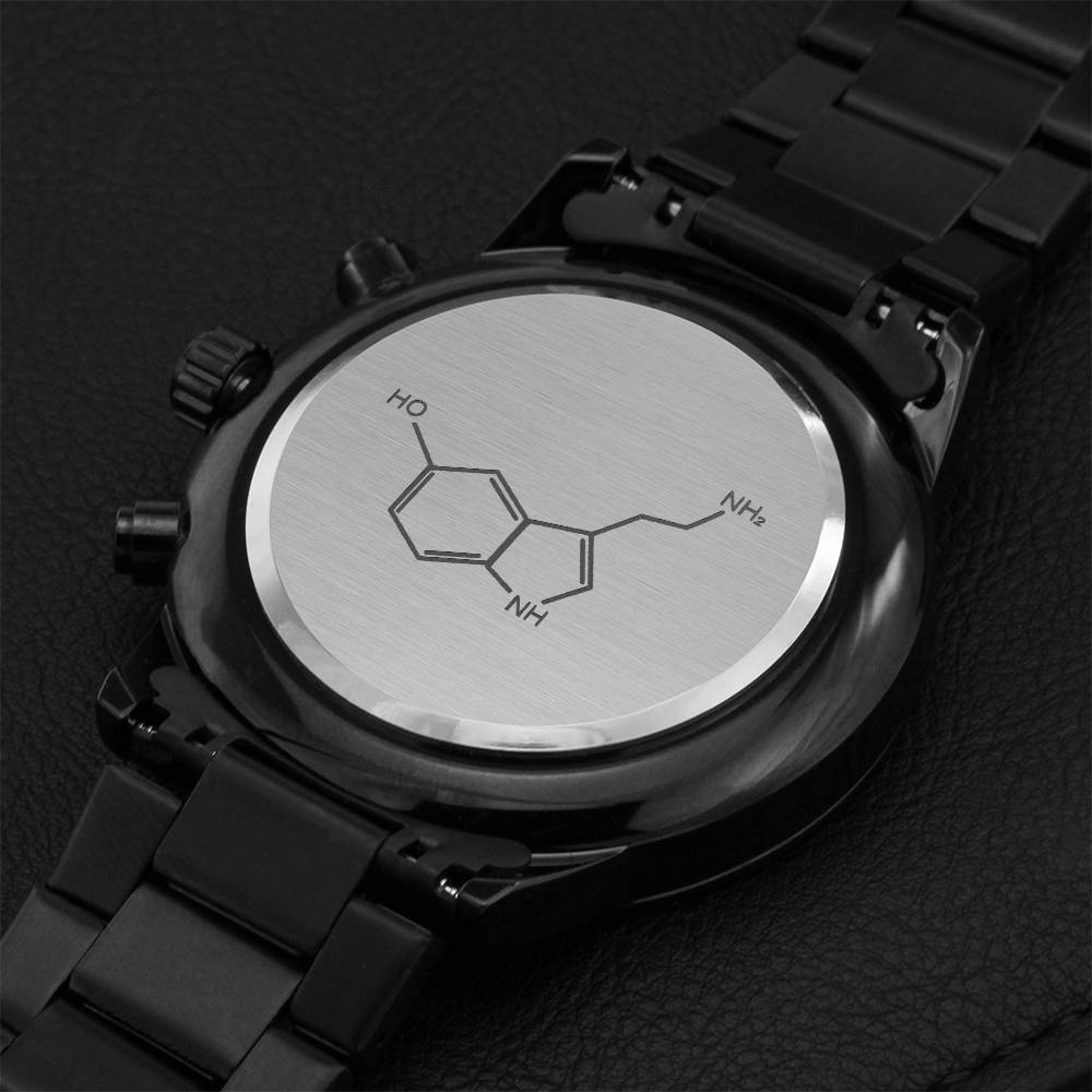 Serotonin Molecule Chronograph Watch Engraving Chronograph Watch
