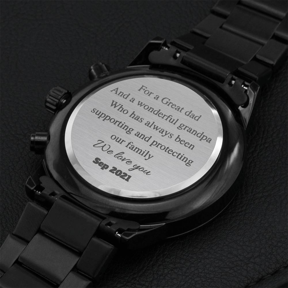 Grandparent Day Collection- Grandpa Watch Engraving Chronograph Watch
