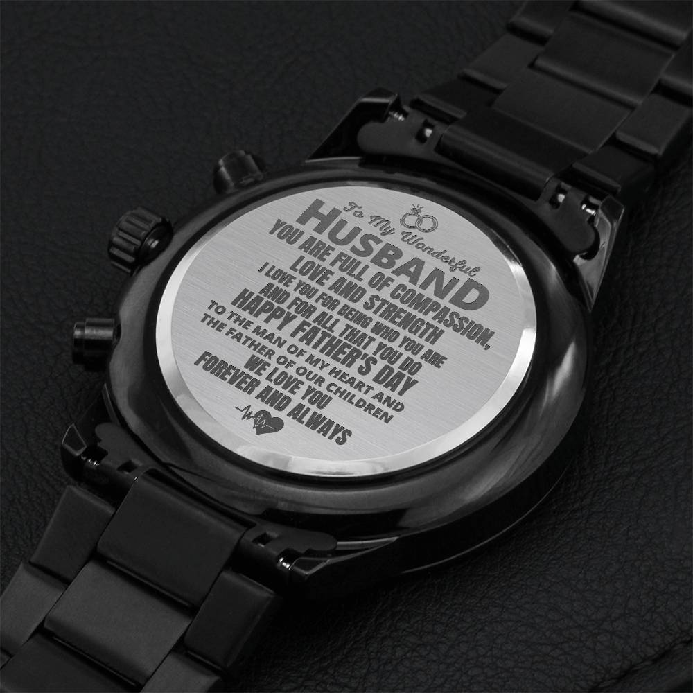 To The Man Of My Heart Watch Engraving Chronograph Watch