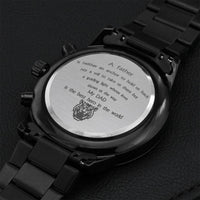 My Dad Best Hero In The World Engraved Design Black Chronograph Watch⌚ Engraving Chronograph Watch