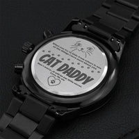 Christmas Gift For Cat Lover Man Mens Engraved Watch Chronograph Watch Gift For Him Anniversary Gift For Husband Boyfriend Birthday Gift Engraving Chronograph Watch