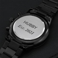 Gift For Newlywed Men Engraving Chronograph Watch