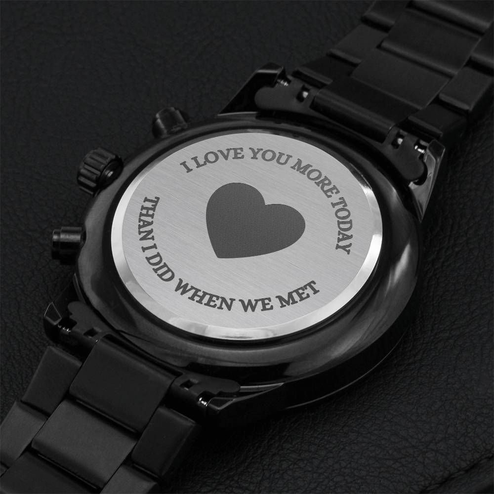 Watch Engraved Stainless Steel Customizable For Husband Boyfriend Lover Engraving Chronograph Watch