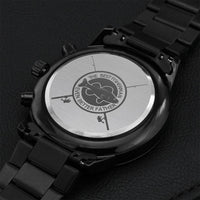 Engraved Design Black Chronograph Watch For Best Fisherman And Best Father Engraving Chronograph Watch