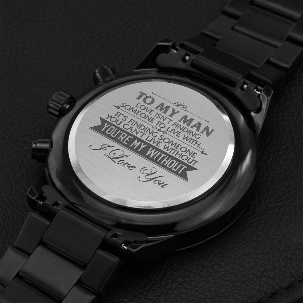 To My Man Engraved Gift Watch 2 Engraving Chronograph Watch